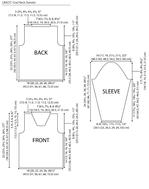 Cowl Neck Sweater-See schematic