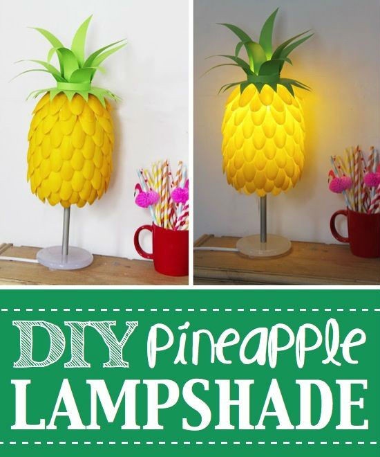 Made from Plastic Spoon pineapple shaped lampshades (2)