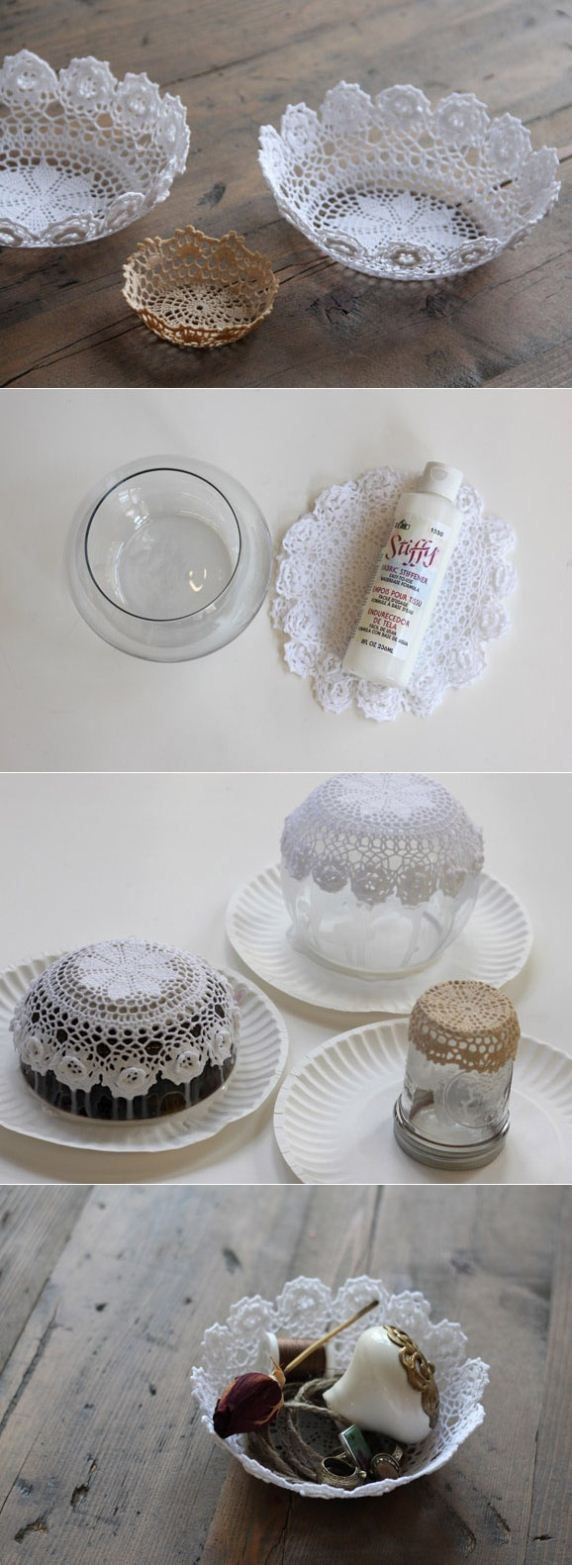 Dıy Room Decor Lace Doil Bowl (2)