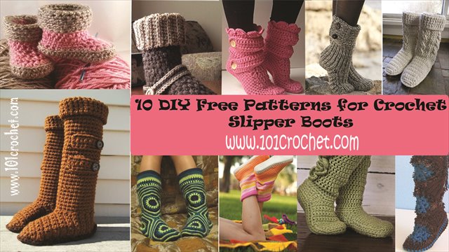 10 DIY free patterns for crochet slipper boots