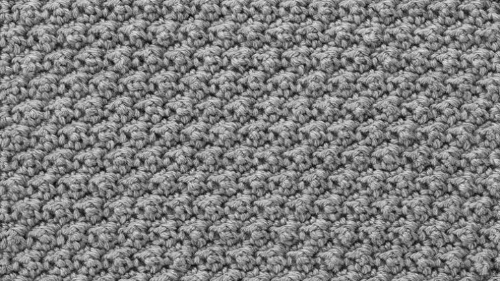 Raised Crochet Treble Square for Checkerboard Textures Throw