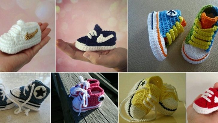 Super Stylish Nike Inspired Crochet Baby Booties