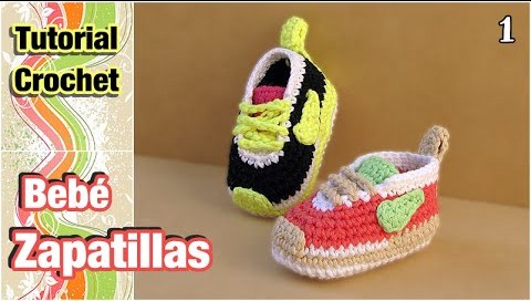Cómo tejer Zapatillas, patucos, escarpines bebé a crochet de 2) Knittting Crochet