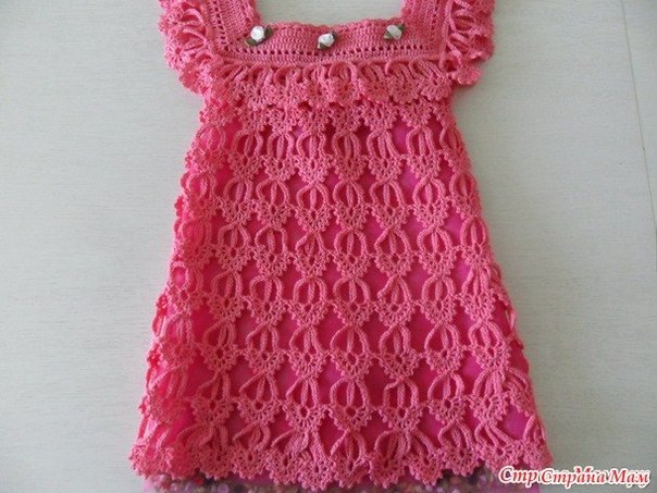 Baby dress made crochet motif scheme step by step