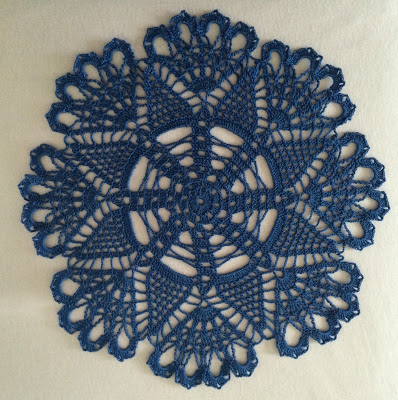 Lace napkins blue