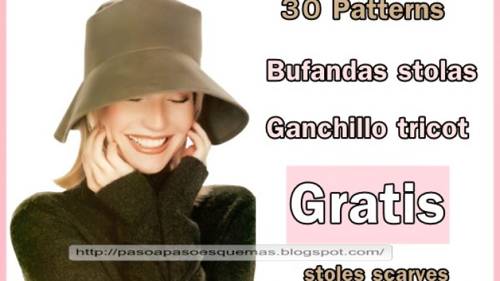 30+ Patterns Free crochet scarves and stolas and two needles