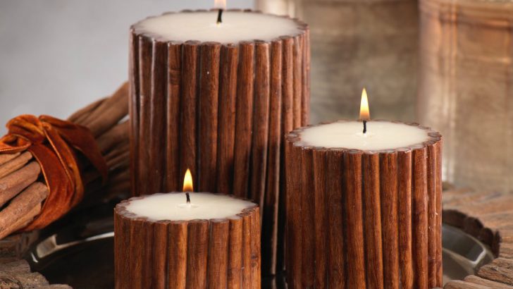 Making Candle Holders with Cinnamon Sticks