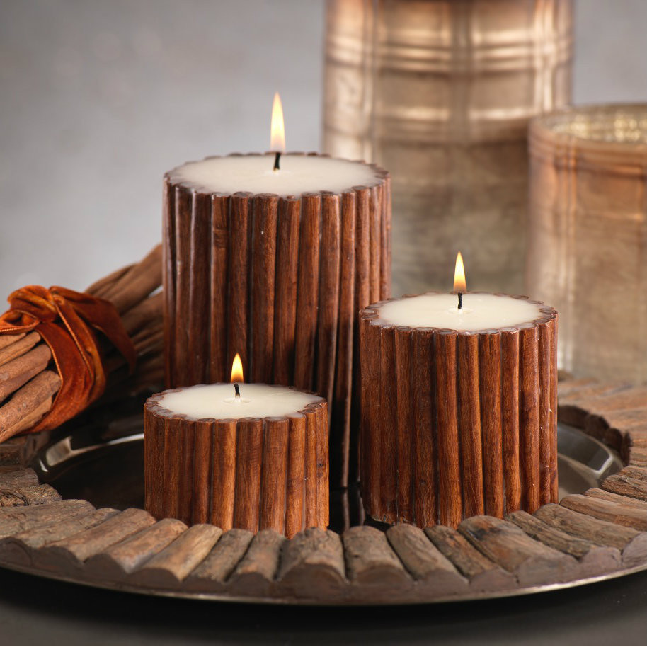 Making Candle Holders with Cinnamon Sticks