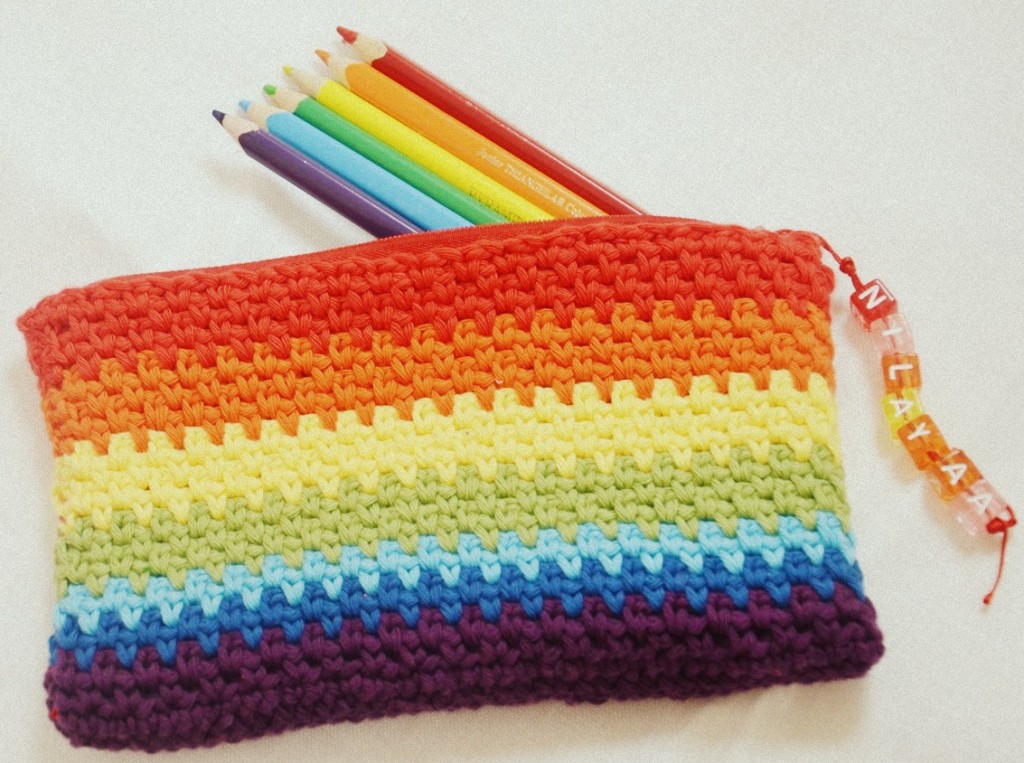 Pencil Box Made With Crocheted