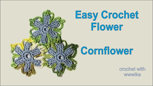 Easy Crochet Flower Cornflower