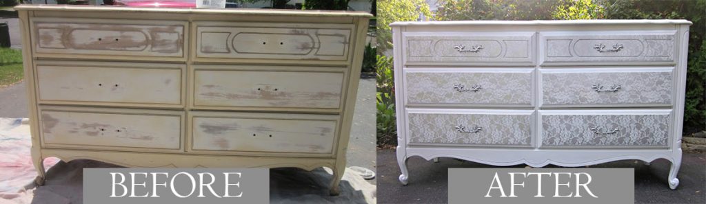 An Old Dresser Got a Stunning Lace Makeover