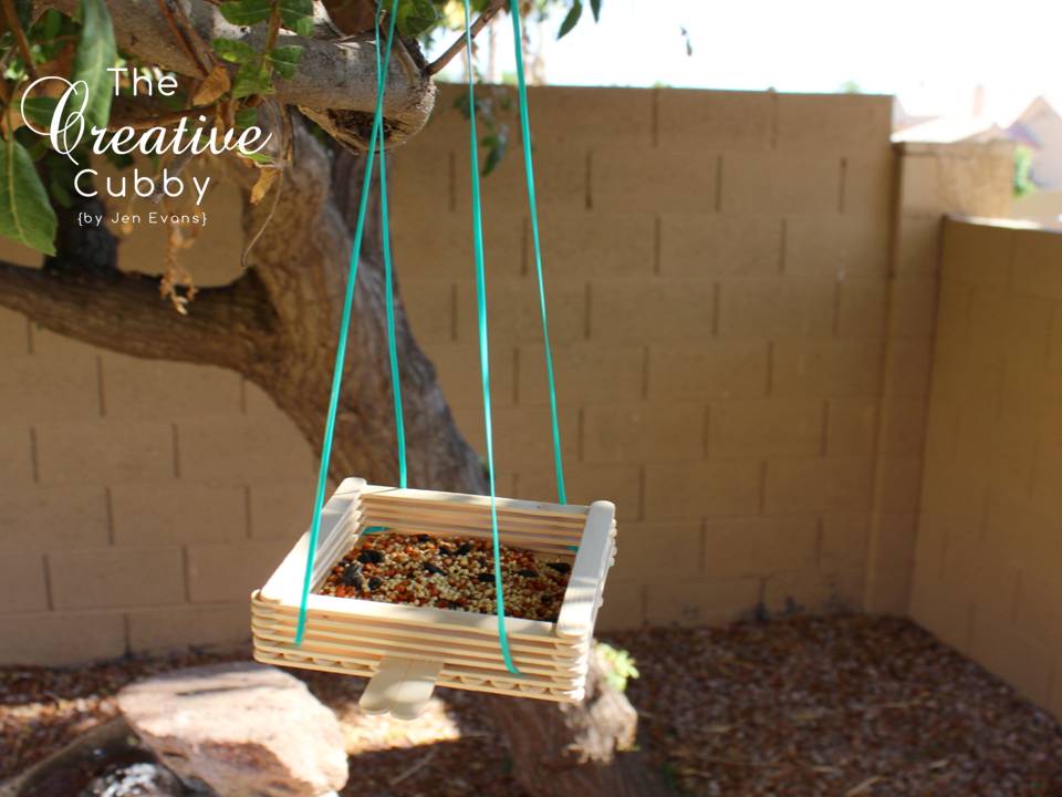 POPSICLE STICK BIRD FEEDER – DIY