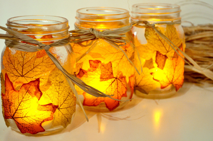 Tea Light (Candle Holder) Made of Dried Leaves