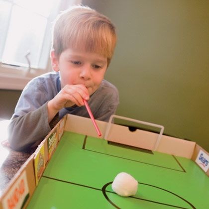 Making foosball table out of a shoe box