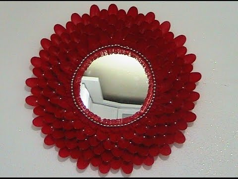 Making mirror out of plastic spoons