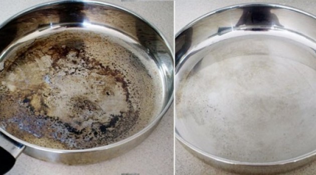 How to clean burnt saucepans?