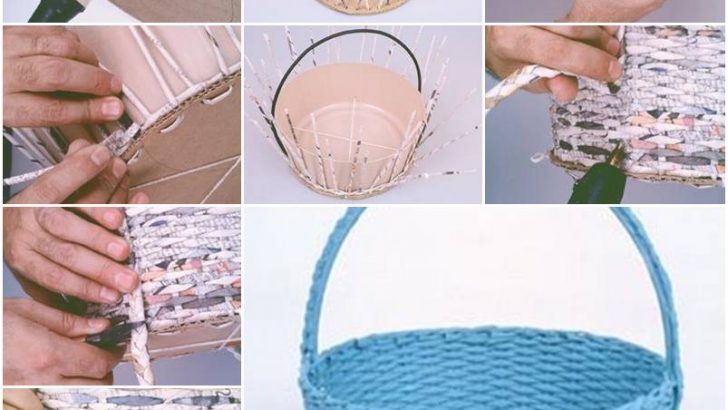 How to make a basket from old newspapers