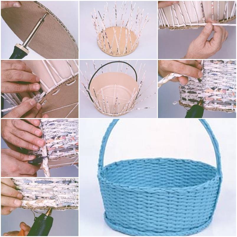 How to make a basket from old newspapers