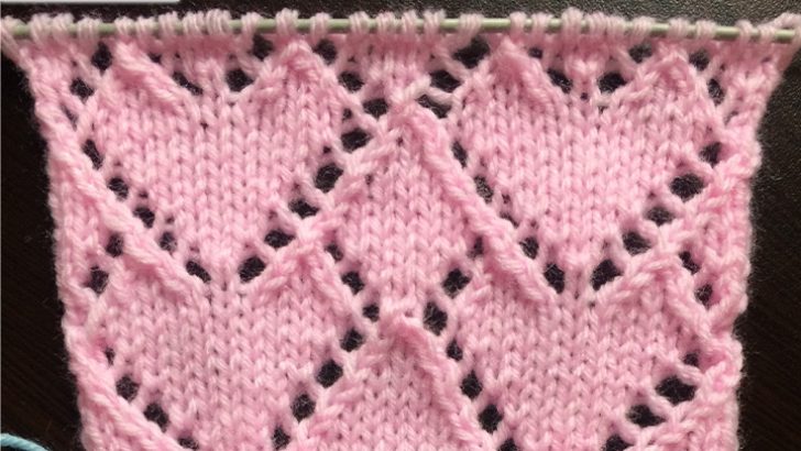 Lace Hearts Knit Stitch Pattern