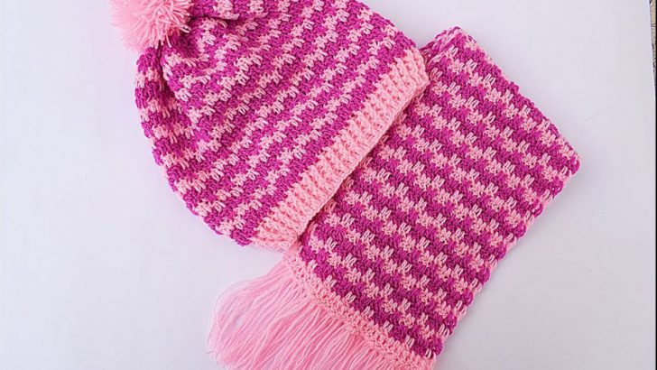 Crochet hat and scarf very easy free pattern videos