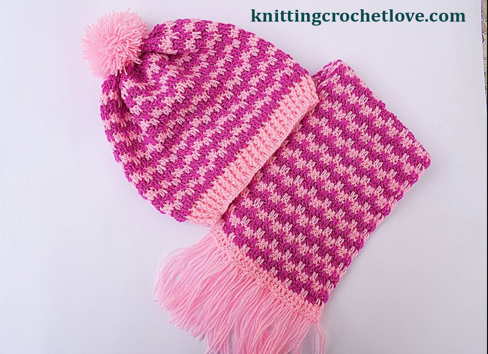 Crochet hat and scarf very easy free pattern videos