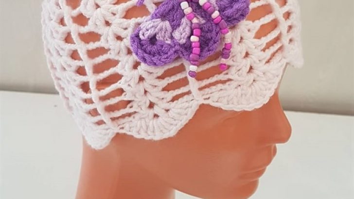 Crocheted Butterfly Baby Hat Free Pattern