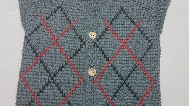 Tunisian Job Plaid Vest Pattern Free