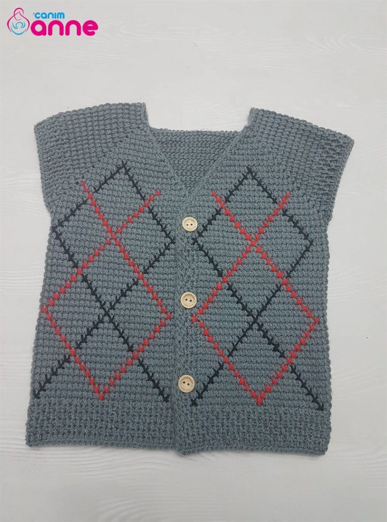 Tunisian Job Plaid Vest Pattern Free