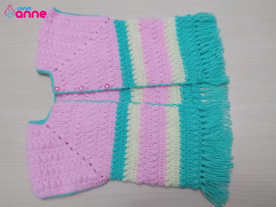 Tasseled baby vest design  knit free